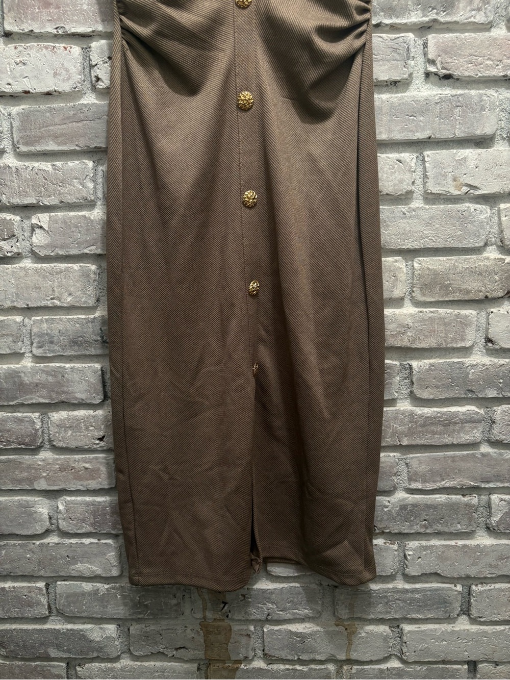 Zara Brown Button-Front Midi Dress - Picture 5 of 7